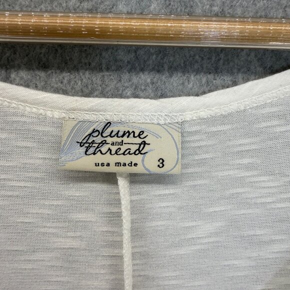 Plume & Thread Womens Size 3  / Large White Sleeveless Tunic Tank Top Asymmetric - Picture 2 of 13